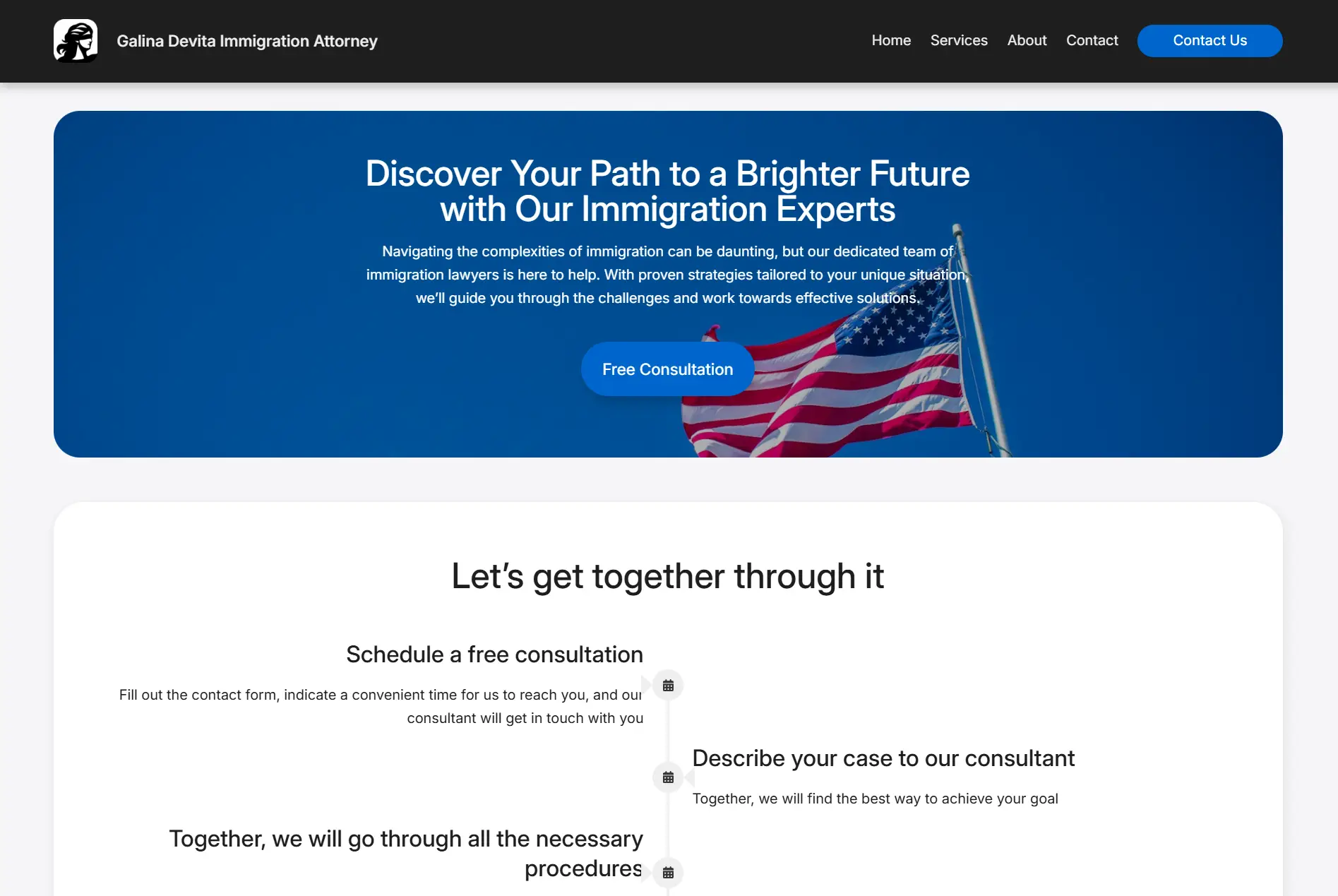 Galina Devita — CRM integration for immigration attorney by Dreamtown Digital